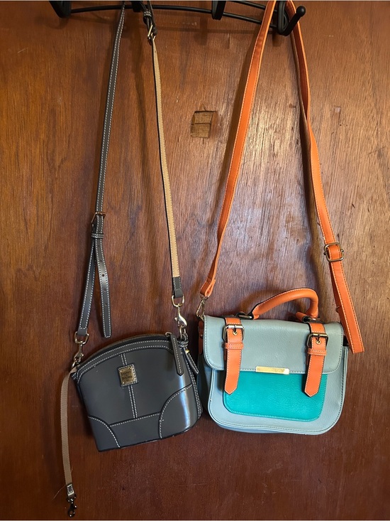 Dooney & Bourke Handbags - Two purse lot deal-  dooney and bourke grey purse and teal orange crossbody